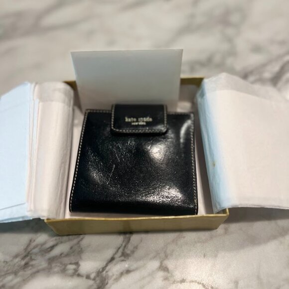 Kate Spade Bifold Wallet Black with Neiman Marcus Box and Tags - Picture 15 of 16